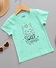 zuniors SSC Cotton Knit Half Sleeves Sweet Dream Text Printed Tee - Sea Green