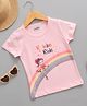 zuniors SSC Cotton Knit Half Sleeves Rainbow Printed Tee - Light Pink