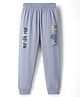 Doreme Single Jersey Knit Full Length Text Printed Lounge Pant - Light Blue