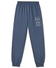 Doreme Single Jersey Knit Full Length Text Printed Lounge Pant - Blue