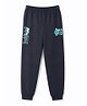 Doreme Single Jersey Knit Full Length Text Printed Lounge Pant - Navy Blue