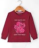Doreme Single Jersey Knit Full Sleeves T-Shirt With Floral Print - Maroon