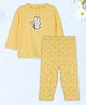 Kidbea Cotton Knit Full Sleeves Bunny With Floral Printed Tee & Pants Set - Yellow