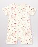 Kidbea Cotton Woven Half Sleeves Puppies Printed Romper - White