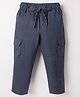 Rikidoos Cotton Woven Full Length Solid Cargo Pant - Navy Blue