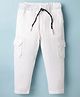 Rikidoos Cotton Woven Full Length Solid Cargo Pant - White