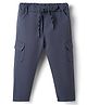 Rikidoos Cotton Woven Full Length Solid Cargo Pant - Navy Blue