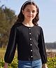 Pine Kids Woven Full Sleeves Solid Colour Top - Black
