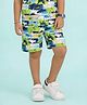 Kiddopanti Cotton Knit Dinosaur Printed Shorts - Neon Green