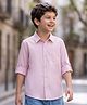 Arias Cotton Woven Full Roll Up Sleeves Solid Colour Shirt - Purple