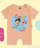 The Peppy Tend 100% Cotton Knit Mothers Day Theme Half Sleeves Our 1st Mothers Day Together Text Printed Romper - Peach