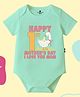 The Peppy Tend 100% Cotton Knit Mothers Day Theme Half Sleeves Happy 1st Mothers Day I Love You Mom Text Printed Onesie - Sea Green