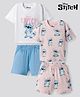 Bonfino Disney Single Jersey Knit Half Sleeves Co-Ords T-Shirt & Shorts Night Suit Stitch Print Pack of 2 - Pink