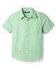 Pine Kids Cotton Woven Half Sleeves Shirt With Deer Print - Green