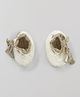 MayRa Knits Side Knot Closure Booties - White & Brown