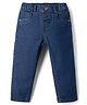 Babyhug Denim Full Length Slim Fit Washed Jeans With Stretch - Dark Blue