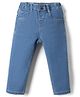 Babyhug Denim Full Length Slim Fit Washed Jeans With Stretch - Medium Blue