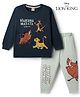 CUCUMBER Sinker Knit Full Sleeves T-Shirt & Lounge Pant Set with Hakuna Matata  Print - Charcoal Grey