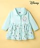 CUCUMBER Sinker Knit Full Sleeves Frock With Cinderella Graphics - Light Blue