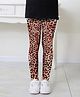 Neska Moda Knit Leopard Printed Leggings - Brown