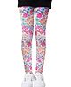 Neska Moda Knit Floral Printed Leggings - Pink