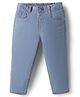 Babyhug Denim Full Length Slim Fit Washed Jeans With Stretch - Light Blue