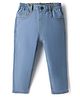 Babyhug Denim Full Length Slim Fit Washed Jeans With Stretch - Light Blue