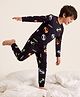 Pine Kids Cotton Knit Full Sleeves T-Shirt & Pyjama Co-ords Night Suit With Ball Print - Wine