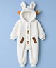 Mark & Mia Full Sleeves T-Shirt & Pyjama Winter Wear Night Suit with Bear Embroidery - Beige