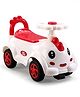 Fab N Funky Baby Dino Deluxe Ride-On with LED Lights & Music and Under Seat Storage - White Red| Foot-to-Floor Operation| Under Seat Storage| High Backrest| Comfortable Seat| Activity Gifting Option