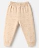 Simply Fleece Knit Full Length Hearts & Bear Printed Fleece & Woollen Pant - Beige