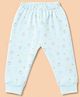 Simply Knit Full Length Fleece And Bottomwear With Bear Print - Sky Blue