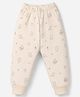 Simply Knit Full Length Fleece And Bottomwear With Bear Print - Peach