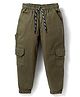 Rikidoos Cotton Woven Full Length Solid Cargo Pant - Olive Green