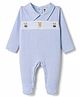 ToffyHouse Knitted Full Sleeves Bear Embroidered Romper - Light Blue