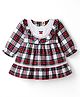 ToffyHouse Cotton Woven One Piece Dresses/Frocks Full Sleeves Checked White 3-6 Months