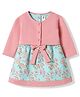 ToffyHouse Cotton Knit Frocks with Jacket/Shrug Full Sleeves Multi Color 12-18 Months