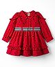 ToffyHouse Cotton Woven One Piece Dresses/Frocks Full Sleeves with Heart Print and Ruffles Pink 9-12 Months