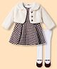 ToffyHouse Fleece Woven Printed Frock & Jacket With Stockings - Multicolor