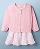 ToffyHouse Cotton Woven Frock & Jacket With Floral Print - Pink