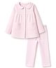 Babyhug 100% Cotton Knit Full Sleeves Co-Ords Shirt & Pyjama Night Suit - Pink