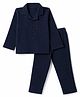 Babyhug Cotton Knit Full Sleeves Co-Ords Shirt & Pyjama  Night Suit with Pocket - Navy Blue
