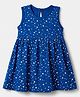 Babyhug Cotton Knit One Piece Dress with Sleeveless and Star Print in Navy Blue for 18-24 Months