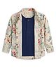 Rikidoos Cotton Woven Full Sleeves Beach Theme Printed Shirt With Attached Tee - Cream