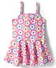 Babyhug Sleeveless Floral Printed Water Repellant Frock Swimsuit - Pink