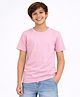 Zion Cotton Knit Half Sleeves Solid Tee - Light Pink