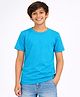 Zion Cotton Knit Half Sleeves Solid Tee - Sky Blue