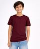 Zion Cotton Knit Half Sleeves Solid Tee - Brown