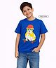 Zion Cotton Knit Half Sleeves Skater Dog Printed Tee - Royal Blue