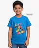Zion Cotton Knit Half Sleeves Just One More Game Text Printed Tee - Blue